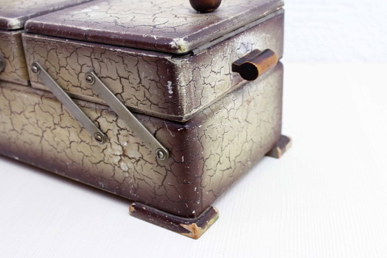 Image 1 of Macchina da cucire da tavolo, scatola da cucito vintage