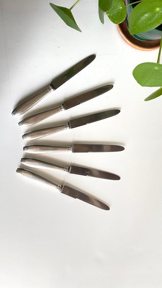 Image 1 of 6 Art Deco Dessert Knives