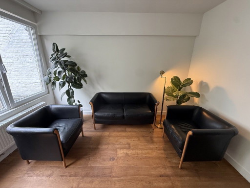 Leather club set by Antonio Citterio for Moroso, 1980s