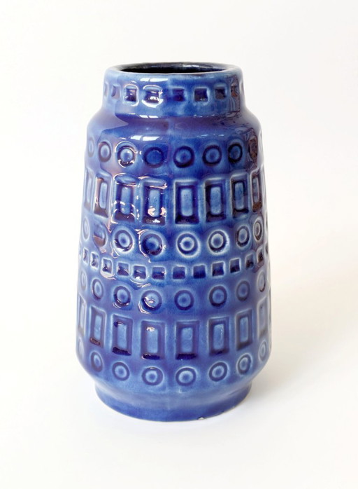 Midcentury Scheurich Ceramic Vase | Inka Decor Denim Blue | West Germany