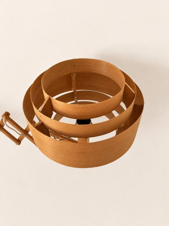 Image 1 of Lampada da parete vintage, doghe di pino, Hans Agne Jakobsson, Svezia, 1970