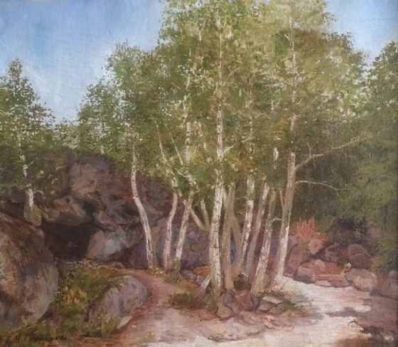 Image 1 of Huile Sur Toile Originale Et Signée De Demeter Haralamb Chiparus (1886-1947) "Arbres Dans La Forêt De Barbizon"