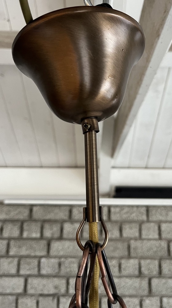 Image 1 of Art Deco Hanglamp glas groen jaren 1930s.