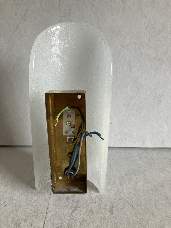 Image 1 of Lampada da parete in vetro ghiaccio vintage J.T.Kalmar Austria 1960