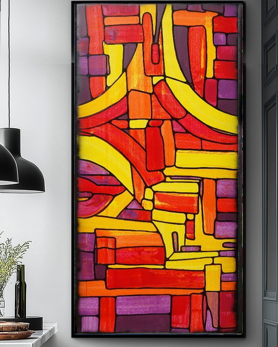 Image 1 of Abstractie A1369 - abstract schilderij XXL