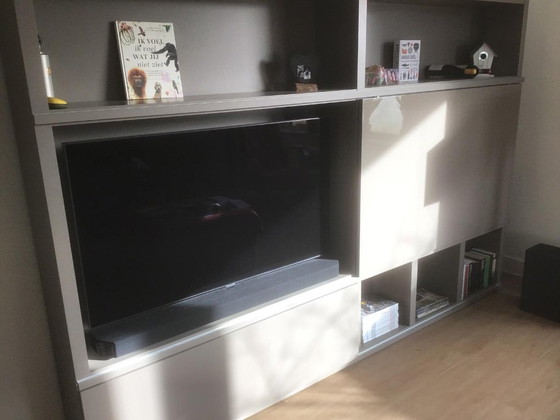 Image 1 of High-Gloss Taupe TV Cabinet