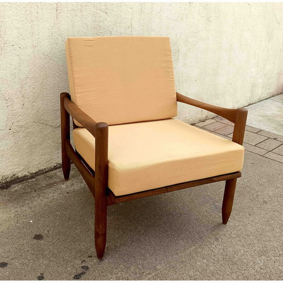 Image 1 of Paar Scandinavische vintage fauteuils in massief teakhout, 1950-1960