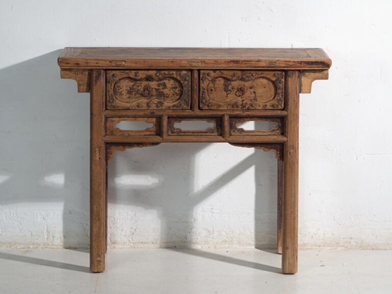 Consolle antica in pino con due cassetti – Cina, circa 1930 – Console (photo 27 of 40)