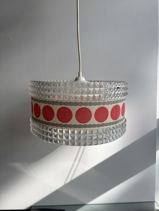 Suspension Pop Art Vintage – Plastique transparent et rouge – Années 60/70 – Style Âge spatial – hanglampen, Plastic