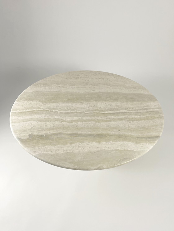 Image 1 of Table basse ronde en travertin Up&Up, 1970s