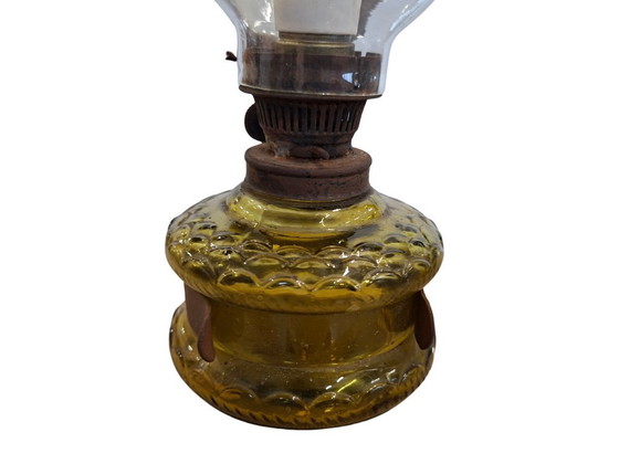 Image 1 of Pair of Vintage DITMAR Lamps – Antique Electrified Oil Lamps with Reflective Mirror