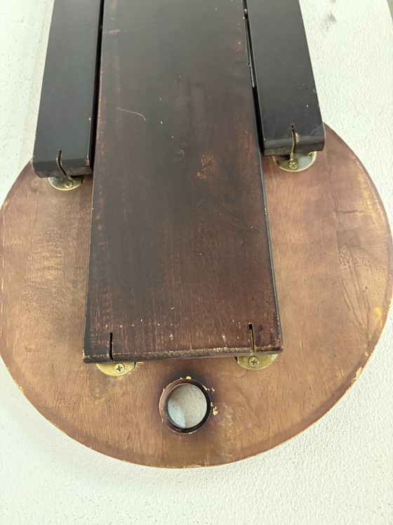 Image 1 of Old Adrian Brown Reed Folding Stool 