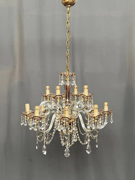 Splendore veneziano. Cristallo, vetro, dipinto a mano. 12 punti luce. – Lampadari, Crystal, Glass (photo 2 of 9)