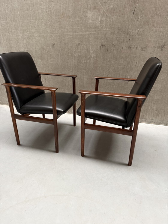2x Vintage Fristho Impala Fauteuil - Cor Bontenbal - Jaren 60 – Skai, Wood (photo 8 of 13)