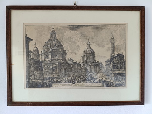 Stampa Roma Colonna Traiana Piranesi metà '900