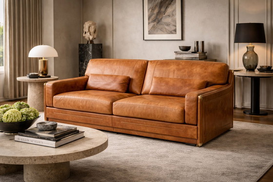 Image 1 of Divano Baxter Arcon – Design italiano – Pelle di bufalo – Cognac