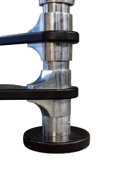 Image 1 of Roger Tallon. Wenteltrap van aluminium en mahoniehout. Circa 1970.