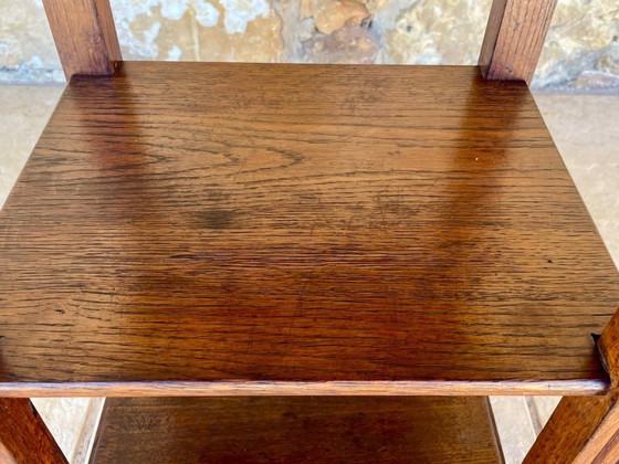 Image 1 of Consolle Art Déco a tre ripiani in noce, anni '30