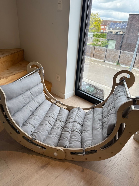 Image 1 of Collapsible Waldorf rocker XXL | climbing arch/slide & cushion