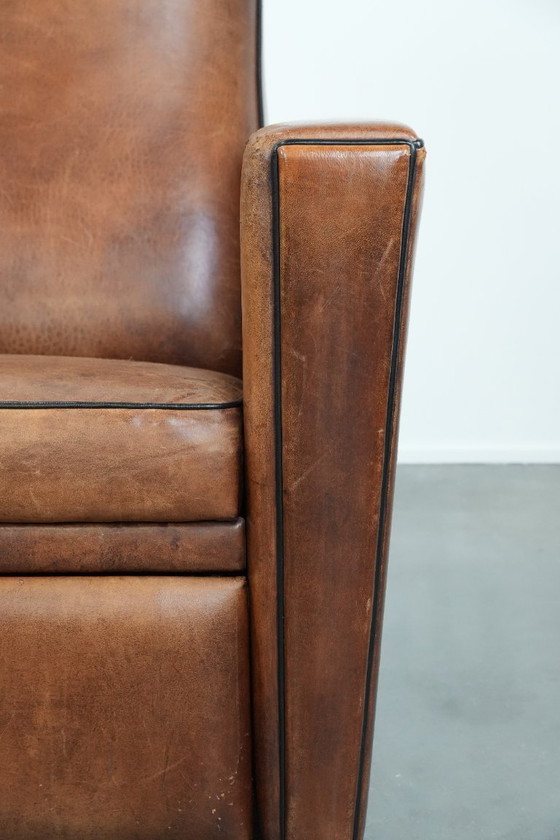 Image 1 of Poltrona reclinabile regolabile in pelle di pecora dal design elegante