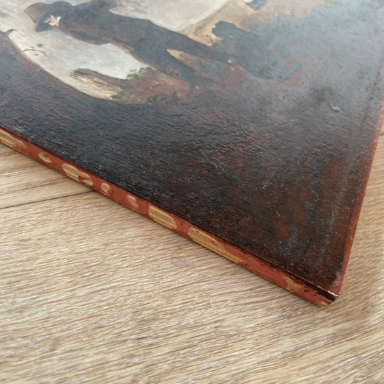 Image 1 of Reproduction par George Boellaard du tableau à l'huile « Cheval gris » de Wouwermans