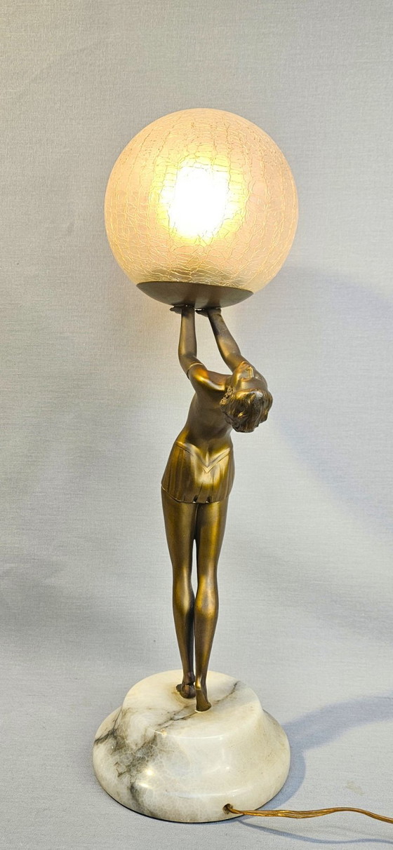Image 1 of Table lamp - Patinated bronze-colored metal - Table lamp 'Dancer'