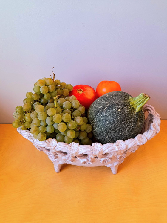Image 1 of Coupe à fruits en céramiquetressée, Fratelli Fanciullacci 1950