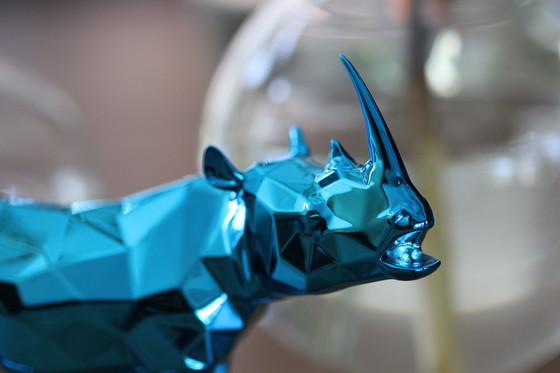 Image 1 of Richard Orlinski Rhino Spirit Azur