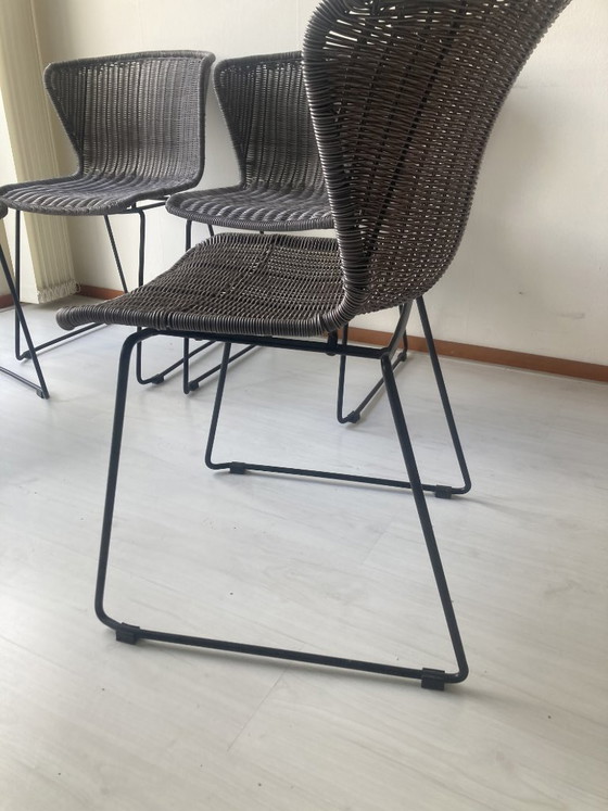 4 X Sedie da pranzo Wings – Metal, Rattan (photo 3 of 8)