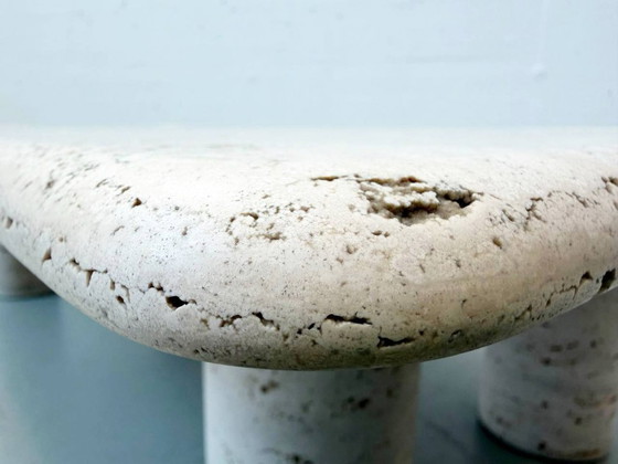 Image 1 of Travertijn salontafel van Angelo Mangiarotti voor Up & Up, Italië, jaren 70