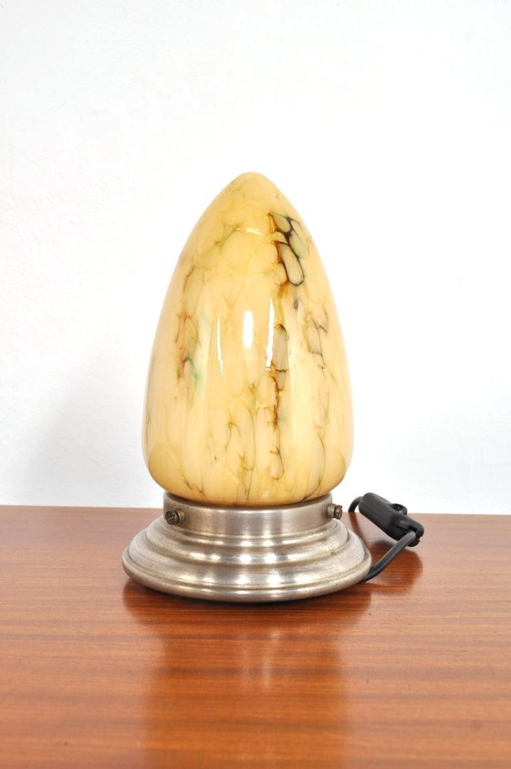 Image 1 of Lampada da soffitto Art Déco con vetro marmorizzato, anni '30