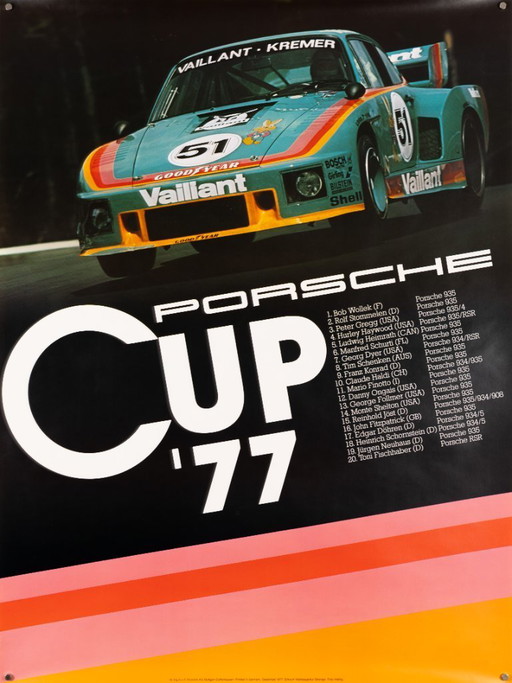 Porsche Cup 77 – 1977 – Poster originale Porsche d'epoca – Motorsport d'epoca – 102x76 cm