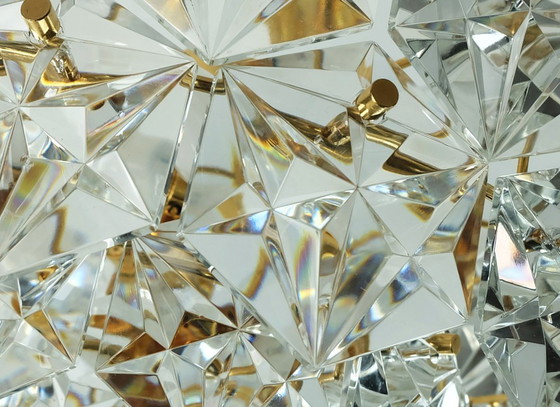 Image 1 of kinkeldey mid century kronleuchter pendelleuchte kristallglas und vergoldetes metall