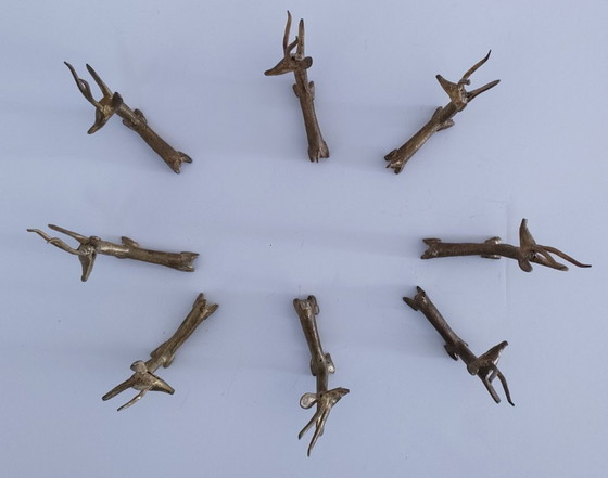 Image 1 of otto poggiacoltelli vintage in ottone modello gazzella