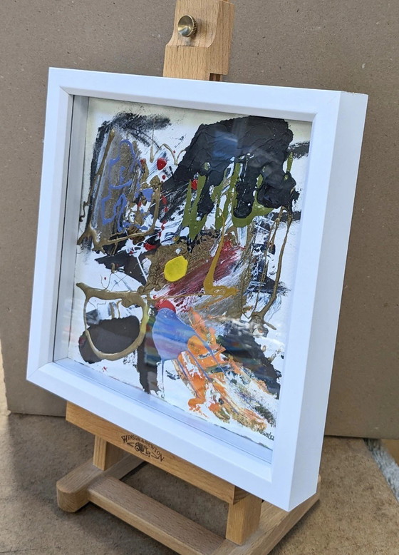 Image 1 of Expressionniste abstrait Original Acrylique Encre Huile Papier par Nigel Waters - Signé et encadré