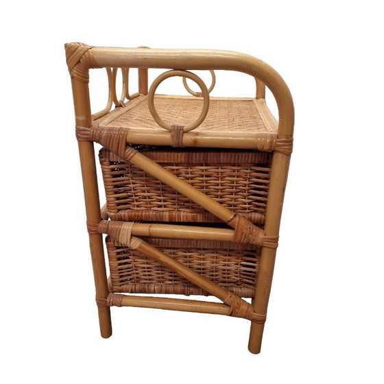 Image 1 of Comodino vintage in rattan
