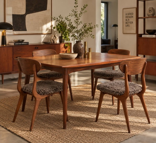 Vintage Esstisch Louis Van Teeffelen für Wébé, Modell „Milan“, 1960er Jahre – eettafels, Wood (photo 2 of 7)