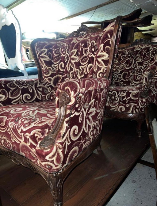 Set 2 Lodewijk barokfauteuils 