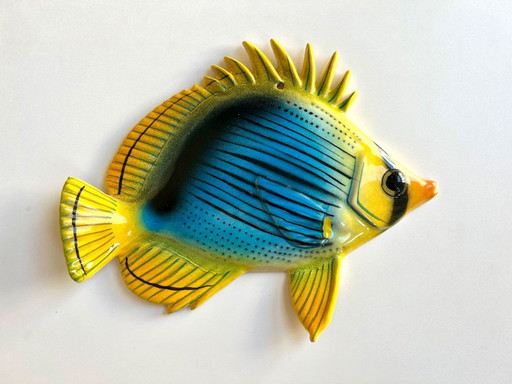 Fish Ceramic, Caltagirone, Sicily. Wall-Hanging. 21cm.
