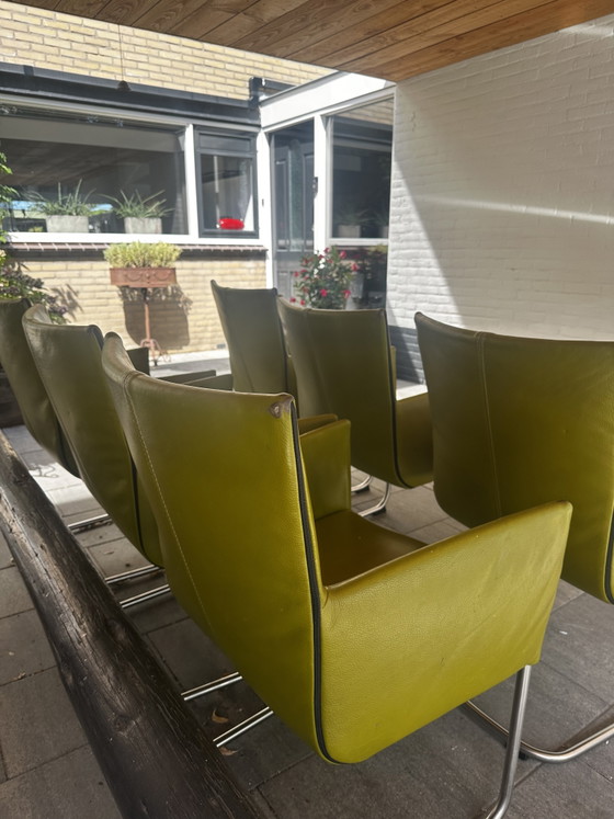 Zes Leren Bert Plantagie Eetstoelen – Eetkamerstoelen, Leather (photo 7 of 11)