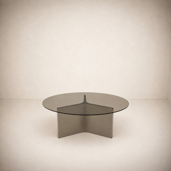 ÉTIENNE FERMIGIER — Drie Salontafels J.E.R., circa 1968 – Glass, Metal (photo 3 of 13)