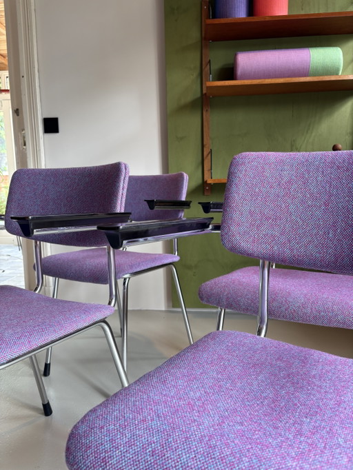 4x Gispen 1235 Esszimmerstühle neu bezogen