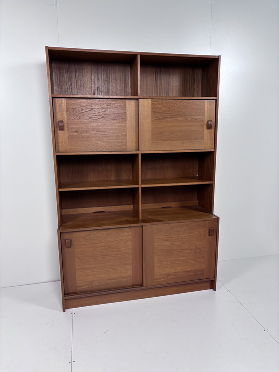 Image 1 of Vintage Domino Teak Highboard Boekenkast