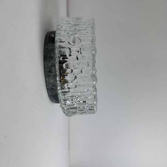 ANCIENNE APPLIQUE OU PLAFONNIER EN VERRE TEXTURÉ VINTAGE – Appliques murales (photo 2 of 8)