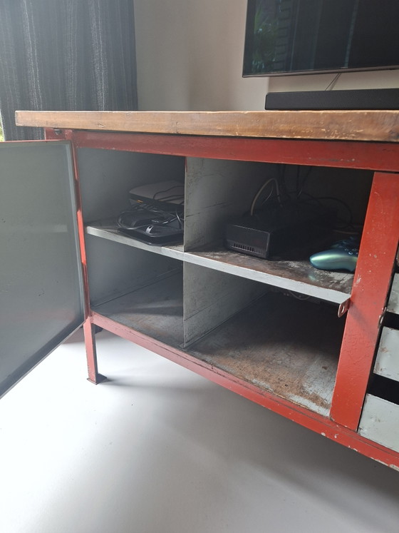 Original Industrial Sideboard – Metal, Wood (photo 4 of 6)