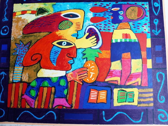 Image 1 of Clemens Briels, Serigrafía, Título, El huracán Michel se dirige a Florida