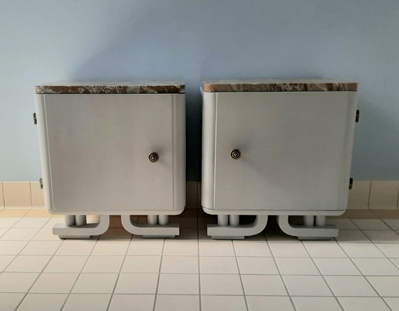2 Nachtkastjes Art Deco Jaren '30 – Marble, Wood (photo 11 of 15)