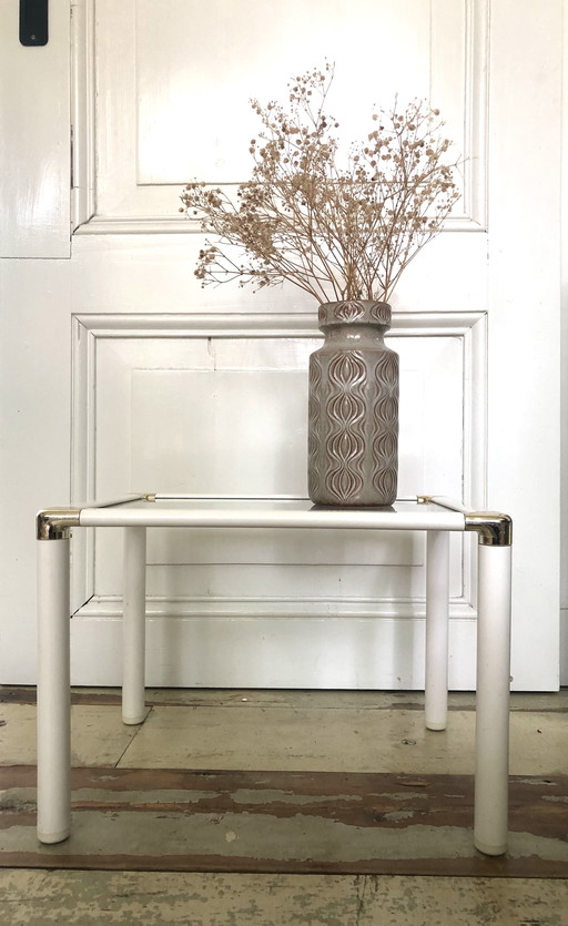 Post modern bijzettafeltje/plantentafel wit kunststof 