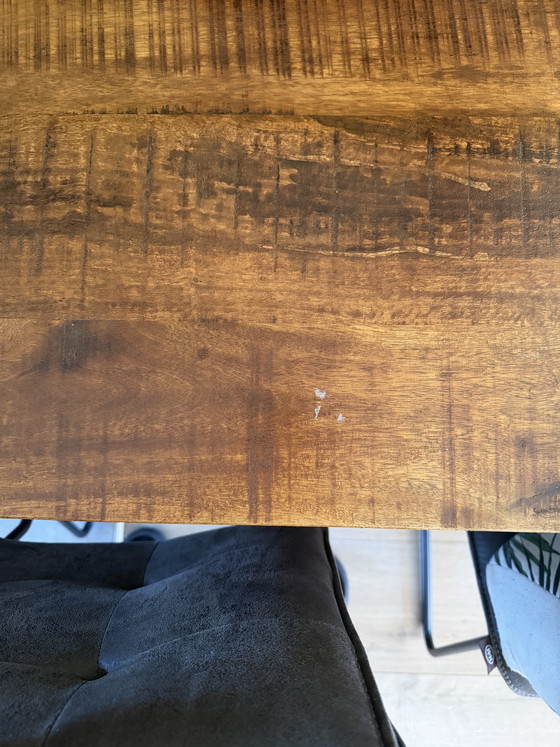 Image 1 of Mango wood dining table 180x90 cm - industrial - 5 cm thick top