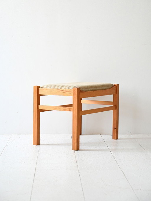 Tabouret vintage en chêne scandinave